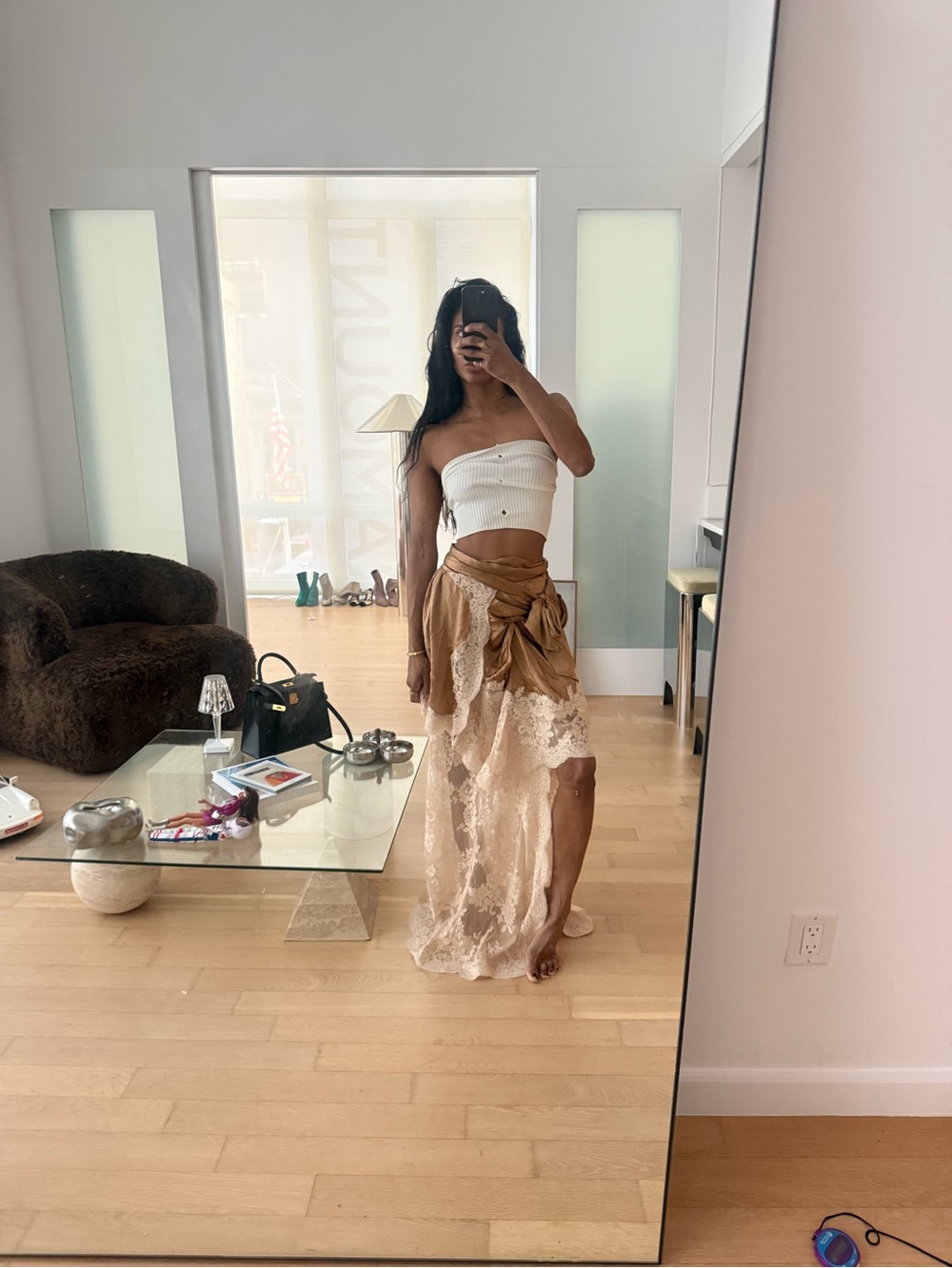 100% silk lace maxi skirt like Chloe - Picture 2 of 2